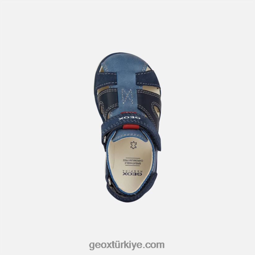 sandal delhi yürümeye başlayan çocuk Mavi kırmızı Geox B60TP61535