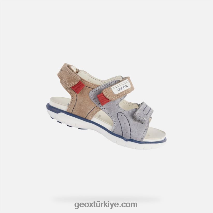 sandal delhi yürümeye başlayan çocuk gri/bej Geox B60TP61629
