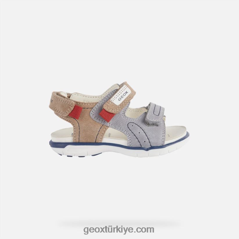 sandal delhi yürümeye başlayan çocuk gri/bej Geox B60TP61629