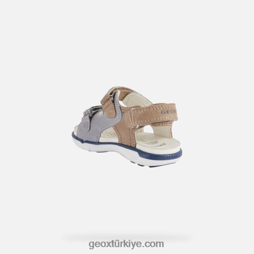 sandal delhi yürümeye başlayan çocuk gri/bej Geox B60TP61629
