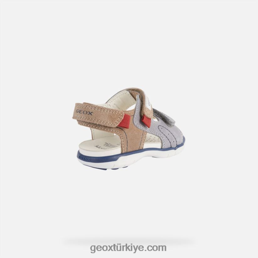 sandal delhi yürümeye başlayan çocuk gri/bej Geox B60TP61629