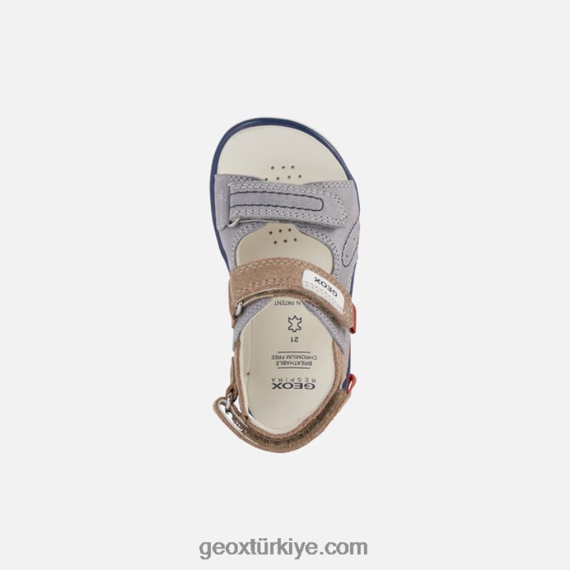 sandal delhi yürümeye başlayan çocuk gri/bej Geox B60TP61629
