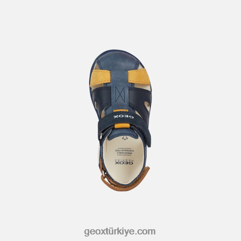 sandal delhi yürümeye başlayan çocuk lacivert/koyu sarı Geox B60TP62018