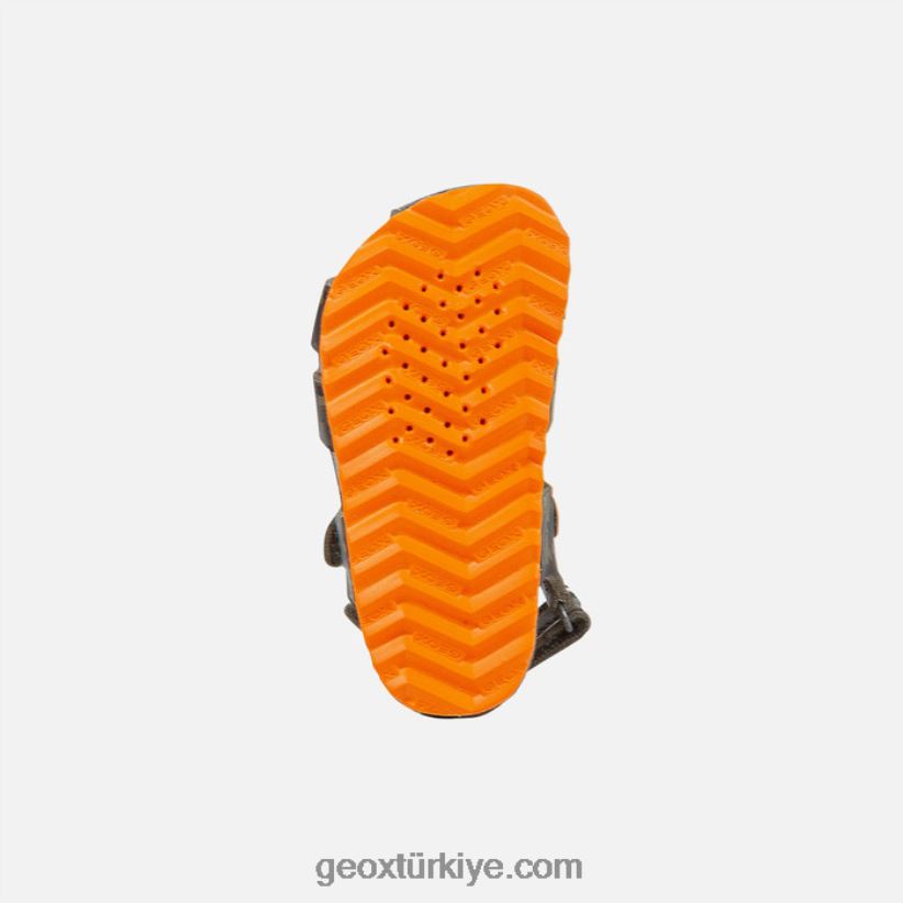 sandalet chaki yürümeye başlayan çocuk askeri/turuncu Geox B60TP61498