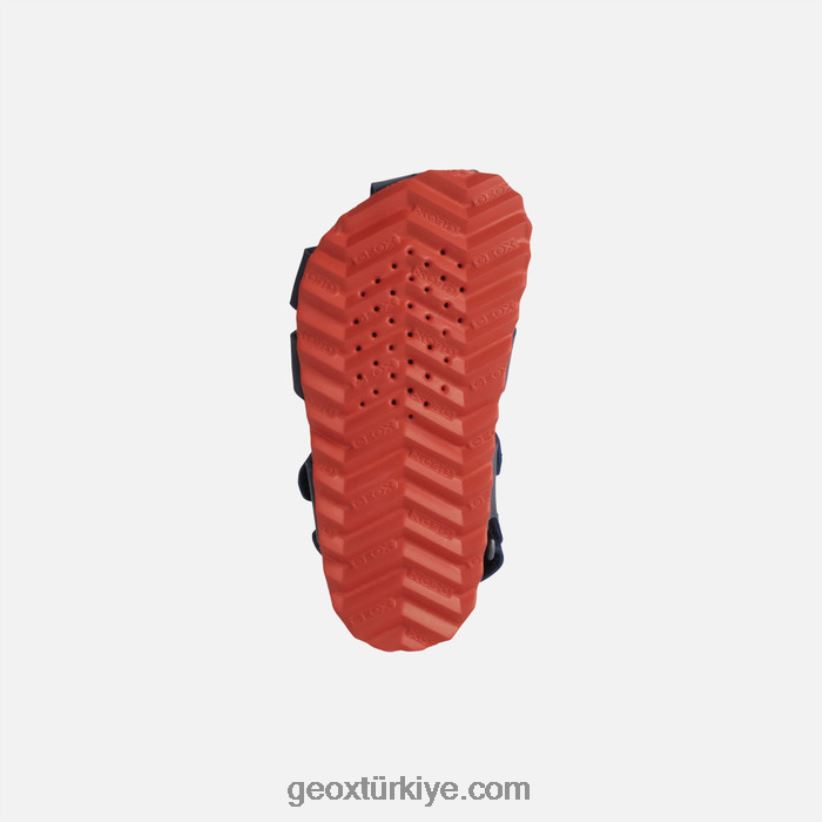sandalet chaki yürümeye başlayan çocuk lacivert/kırmızı Geox B60TP61532