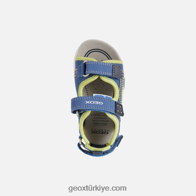 sandalet çok yürümeye başlayan çocuk açık mavi/kireç Geox B60TP61495