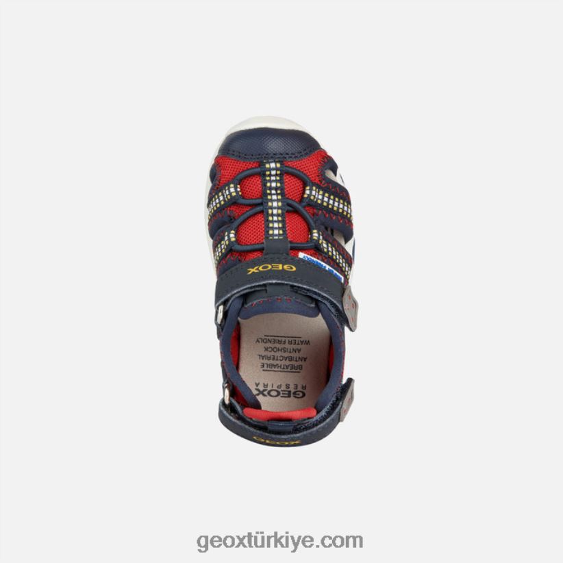 sandalet çok yürümeye başlayan çocuk kırmızı/lacivert Geox B60TP61434