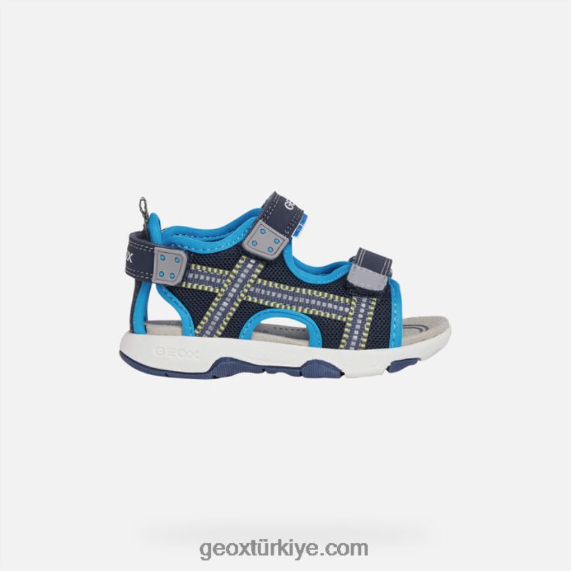 sandalet çok yürümeye başlayan çocuk lacivert/gök mavisi Geox B60TP61496