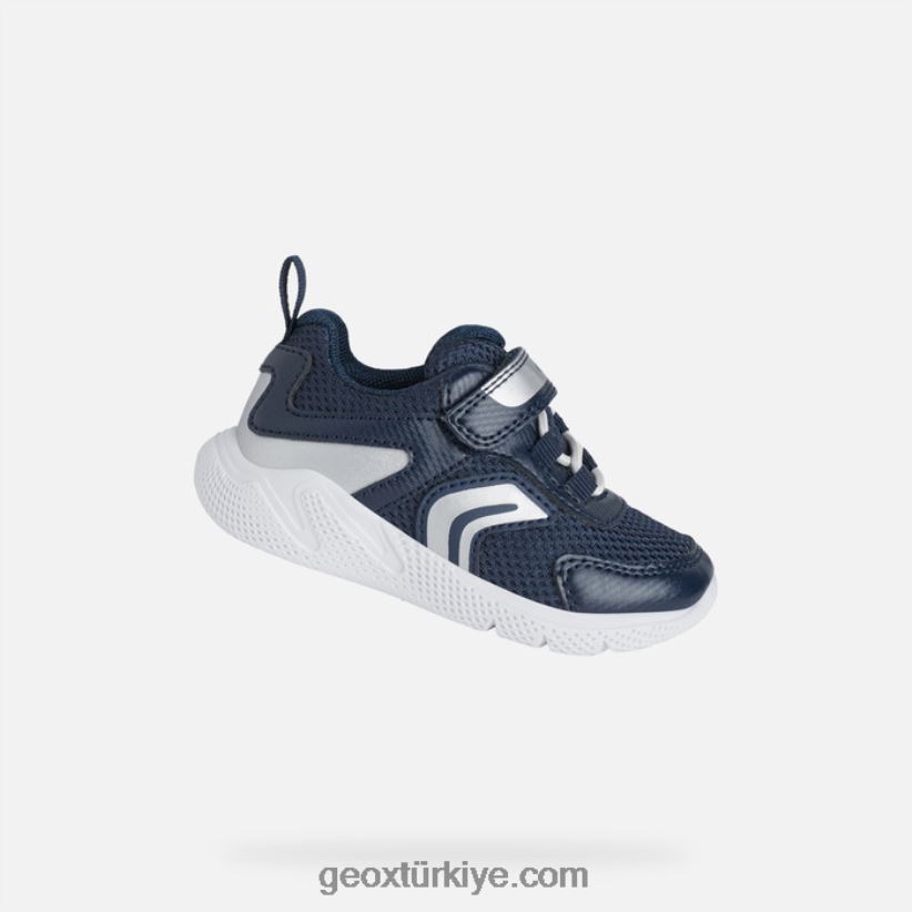 hızlı koşan bebek lacivert/dk gümüş Geox B60TP61527