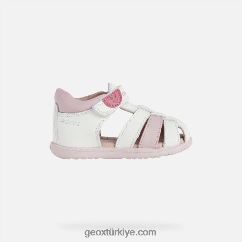 sandal macchia kız bebek Beyaz gül Geox B60TP61624