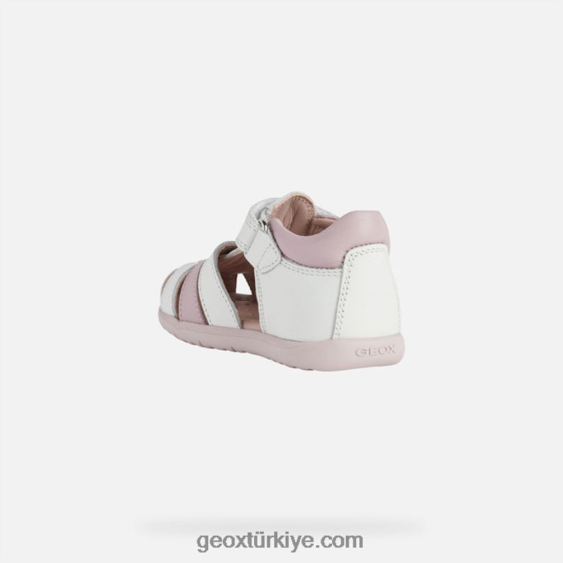 sandal macchia kız bebek Beyaz gül Geox B60TP61624