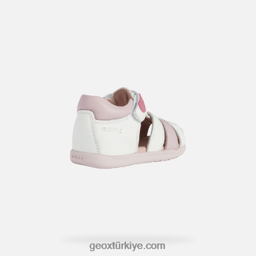 sandal macchia kız bebek Beyaz gül Geox B60TP61624