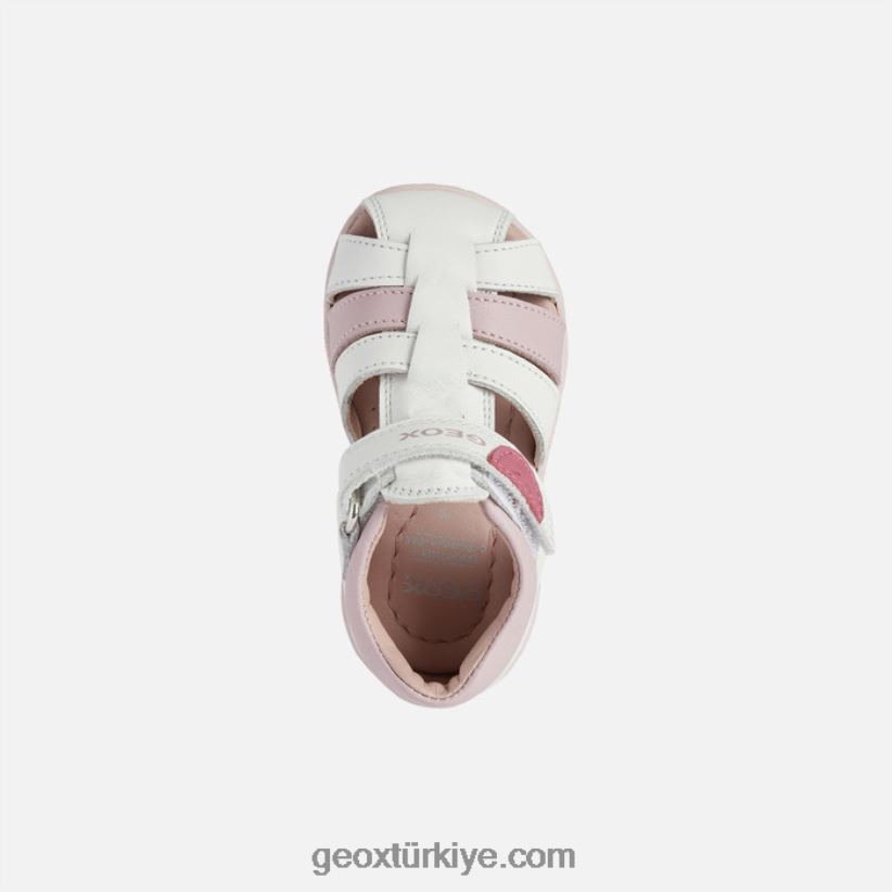 sandal macchia kız bebek Beyaz gül Geox B60TP61624