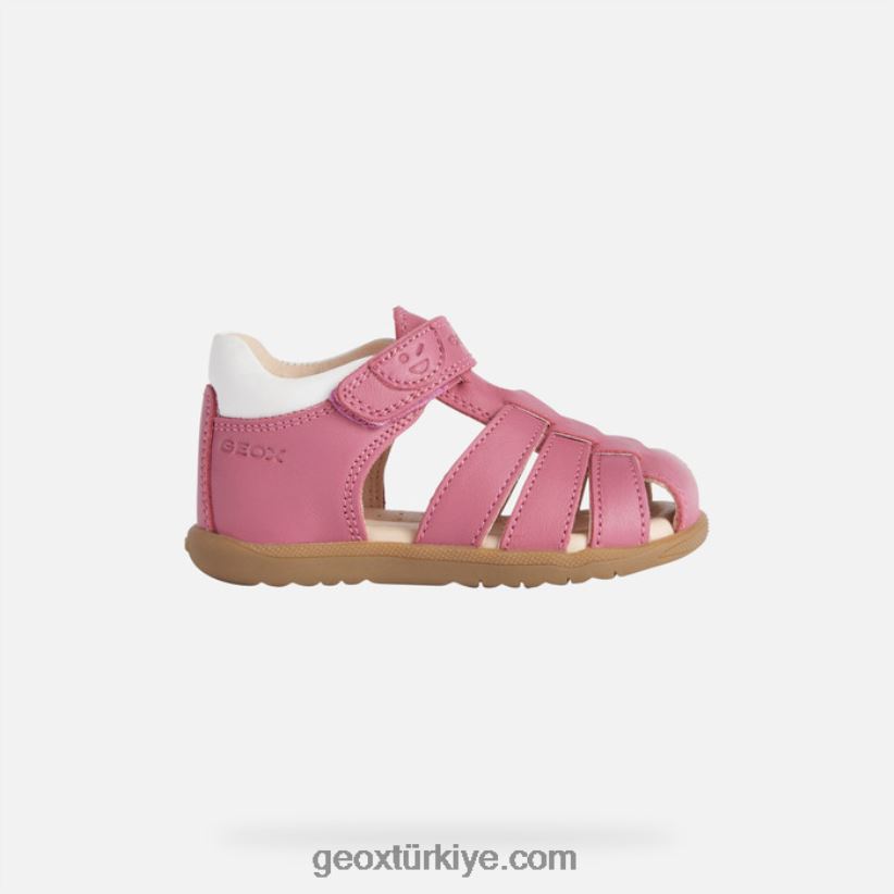 sandal macchia kız bebek fuşya/beyaz Geox B60TP61625