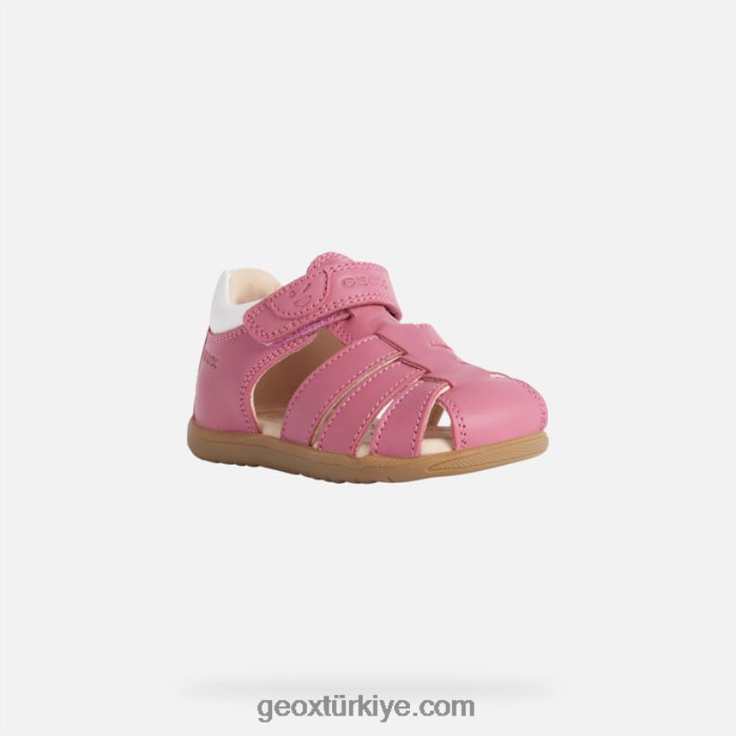 sandal macchia kız bebek fuşya/beyaz Geox B60TP61625