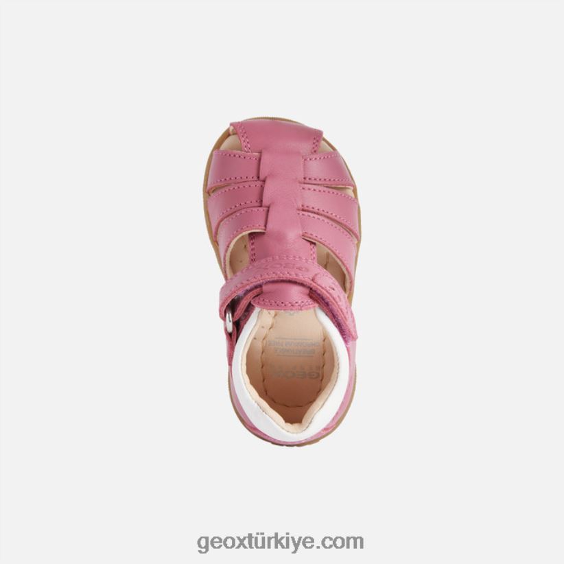 sandal macchia kız bebek fuşya/beyaz Geox B60TP61625