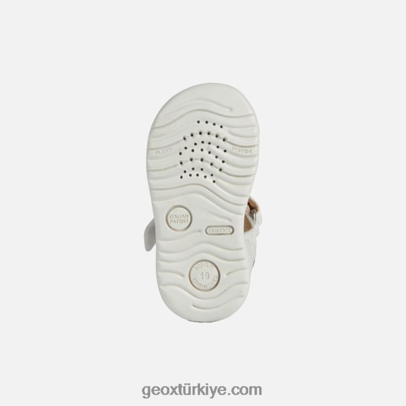 sandal macchia kız bebek kırık beyaz/gümüş Geox B60TP61477