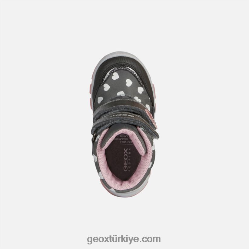 flafil abx yürümeye başlayan çocuk koyu gri/pembe Geox B60TP61490