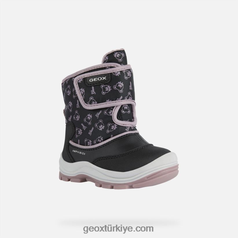 flafil abx yürümeye başlayan çocuk siyah/k pembe Geox B60TP61511