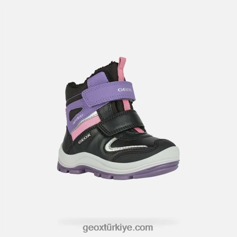 flafil abx yürümeye başlayan çocuk siyah/mor Geox B60TP61563
