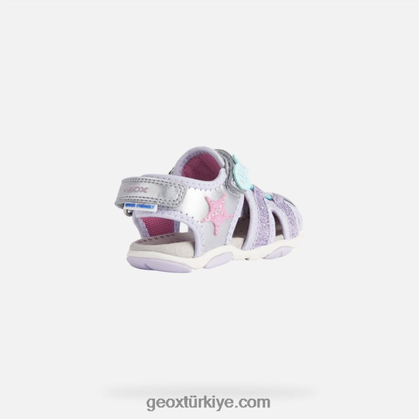 sandal agasim yürümeye başlayan çocuk gümüş/leylak Geox B60TP61595