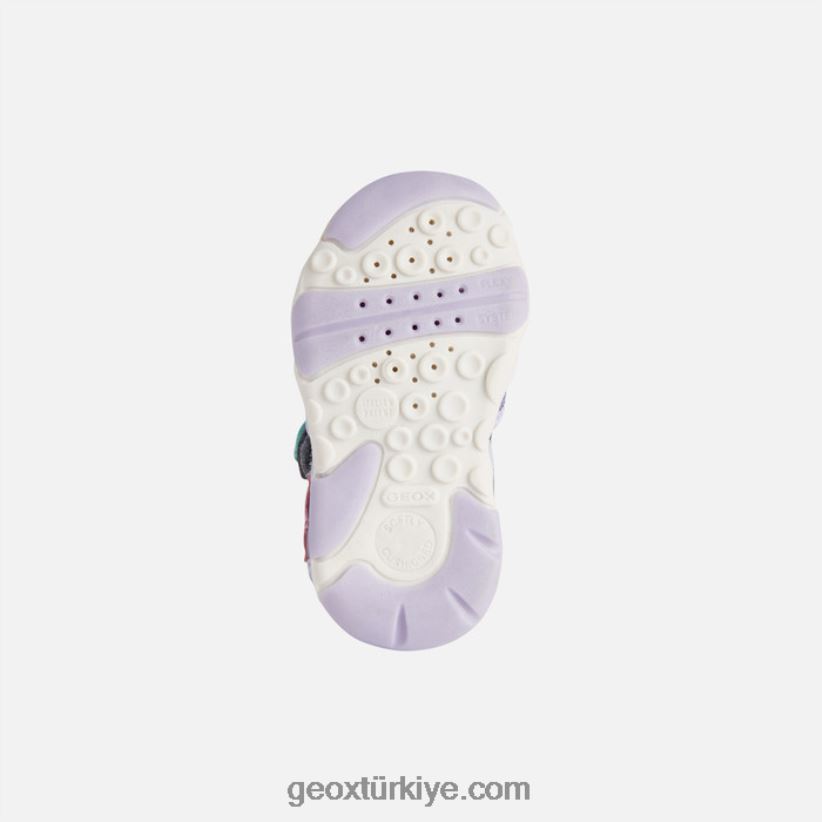 sandal agasim yürümeye başlayan çocuk gümüş/leylak Geox B60TP61595