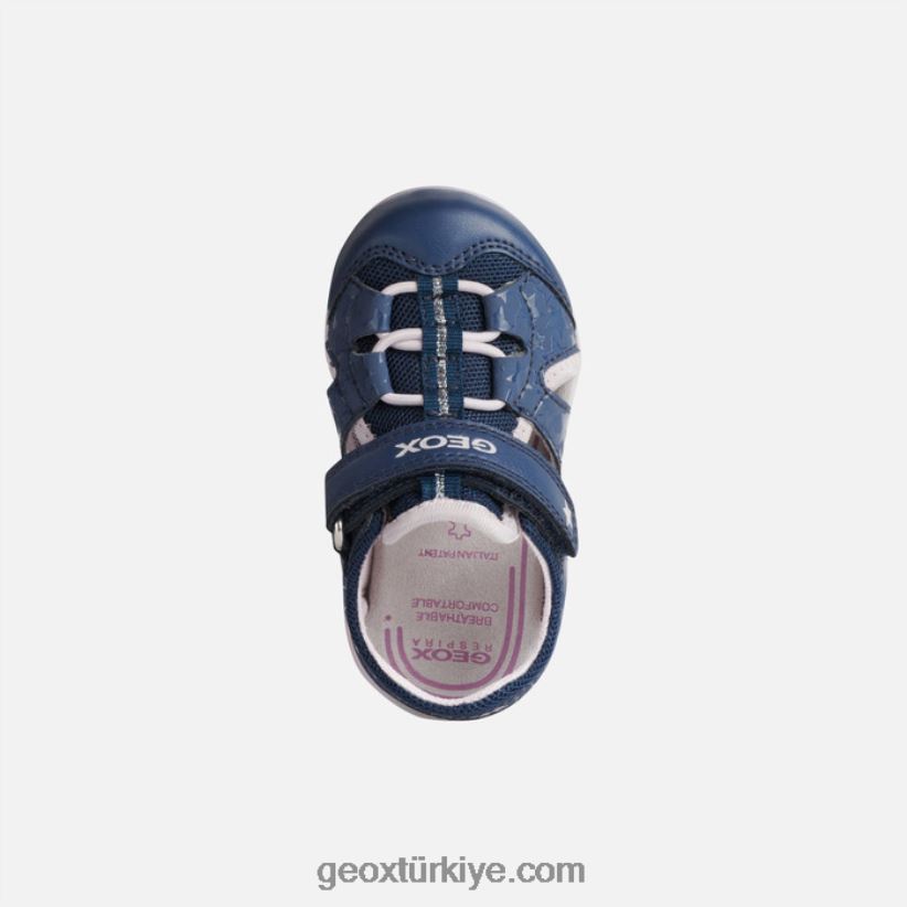 sandal agasim yürümeye başlayan çocuk lacivert/pembe Geox B60TP61514