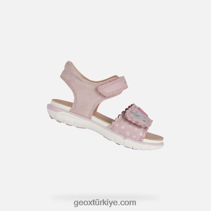 sandal delhi yürümeye başlayan çocuk gül/gümüş Geox B60TP61521