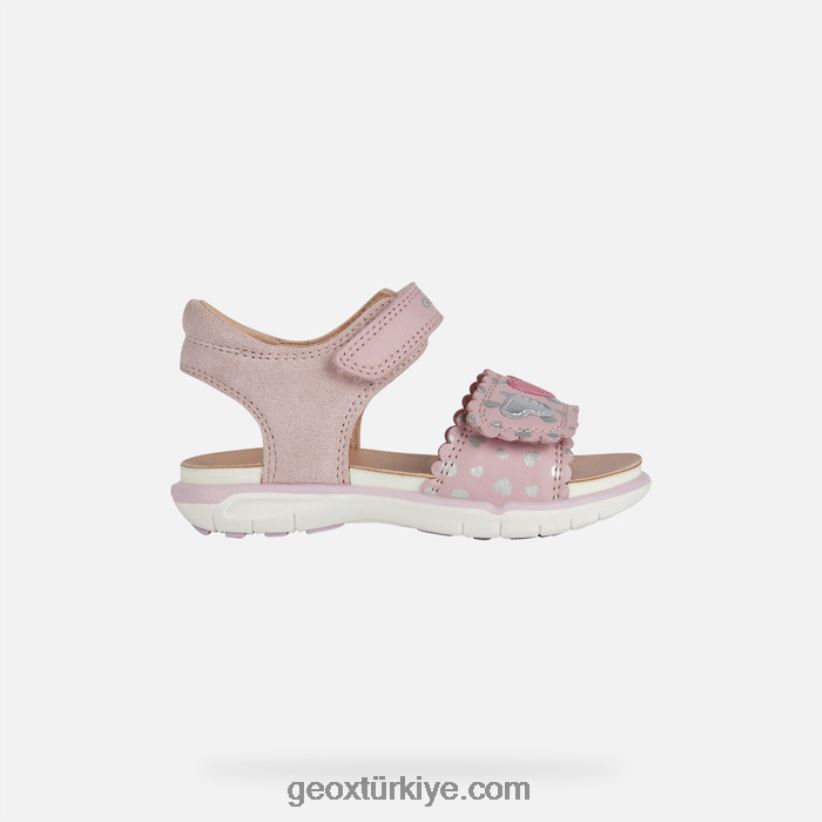 sandal delhi yürümeye başlayan çocuk gül/gümüş Geox B60TP61521