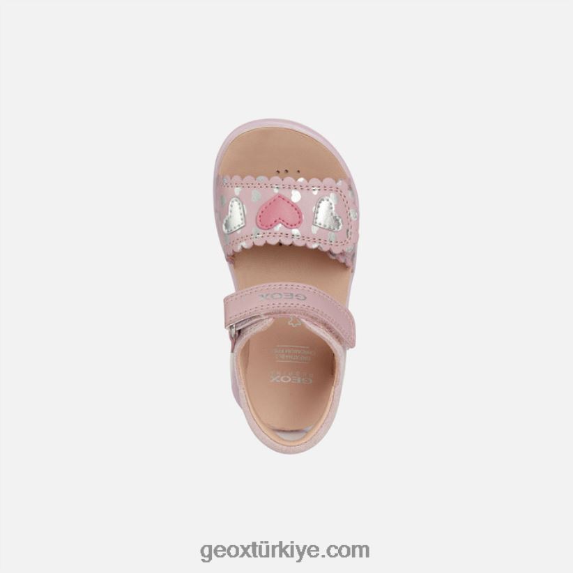 sandal delhi yürümeye başlayan çocuk gül/gümüş Geox B60TP61521