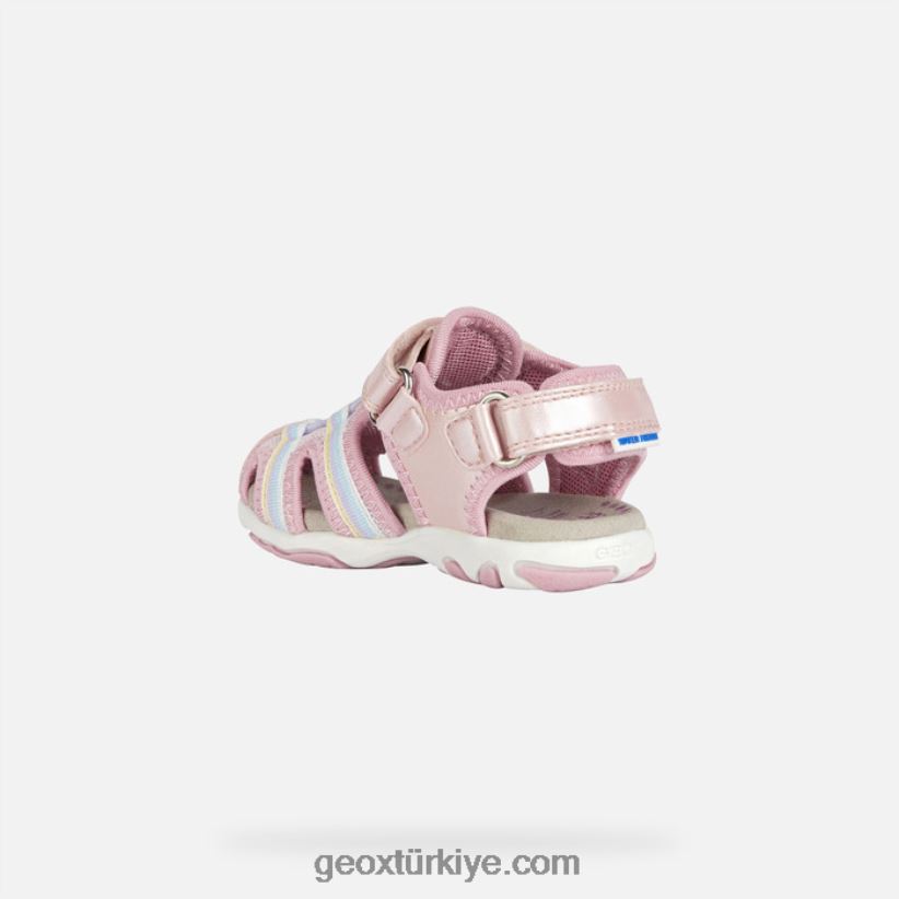 sandal flaffe yürümeye başlayan çocuk açık pembe Geox B60TP61441