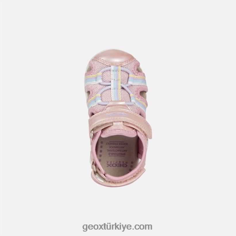 sandal flaffe yürümeye başlayan çocuk açık pembe Geox B60TP61441