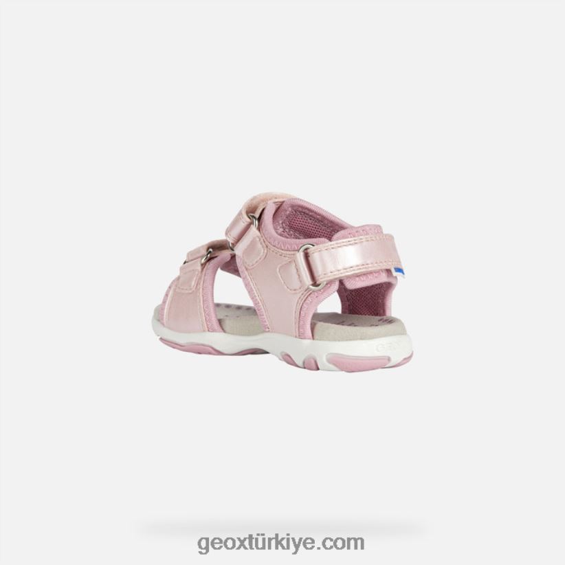 sandal flaffe yürümeye başlayan çocuk açık pembe Geox B60TP61565