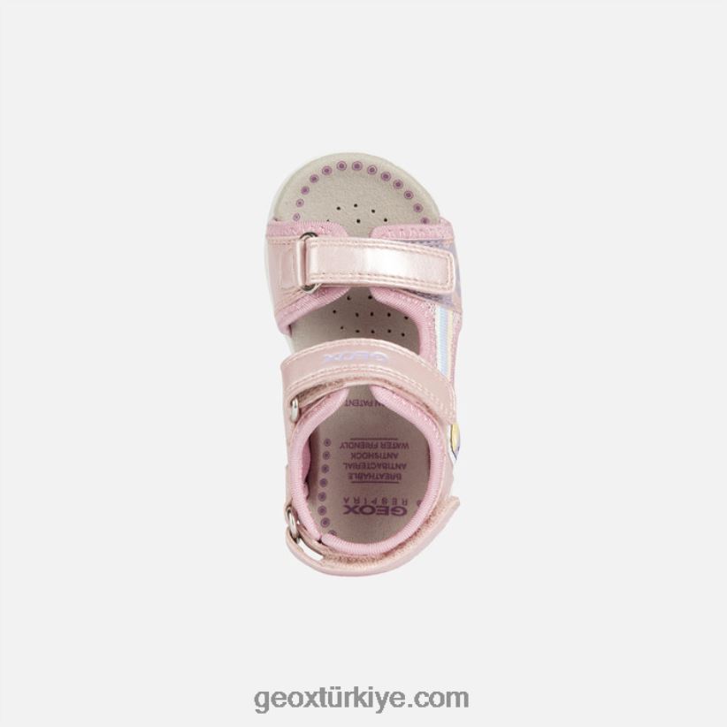 sandal flaffe yürümeye başlayan çocuk açık pembe Geox B60TP61565