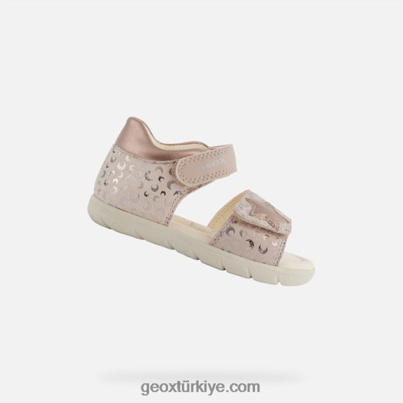 sandalet alul yürümeye başlayan çocuk açık gül Geox B60TP61600