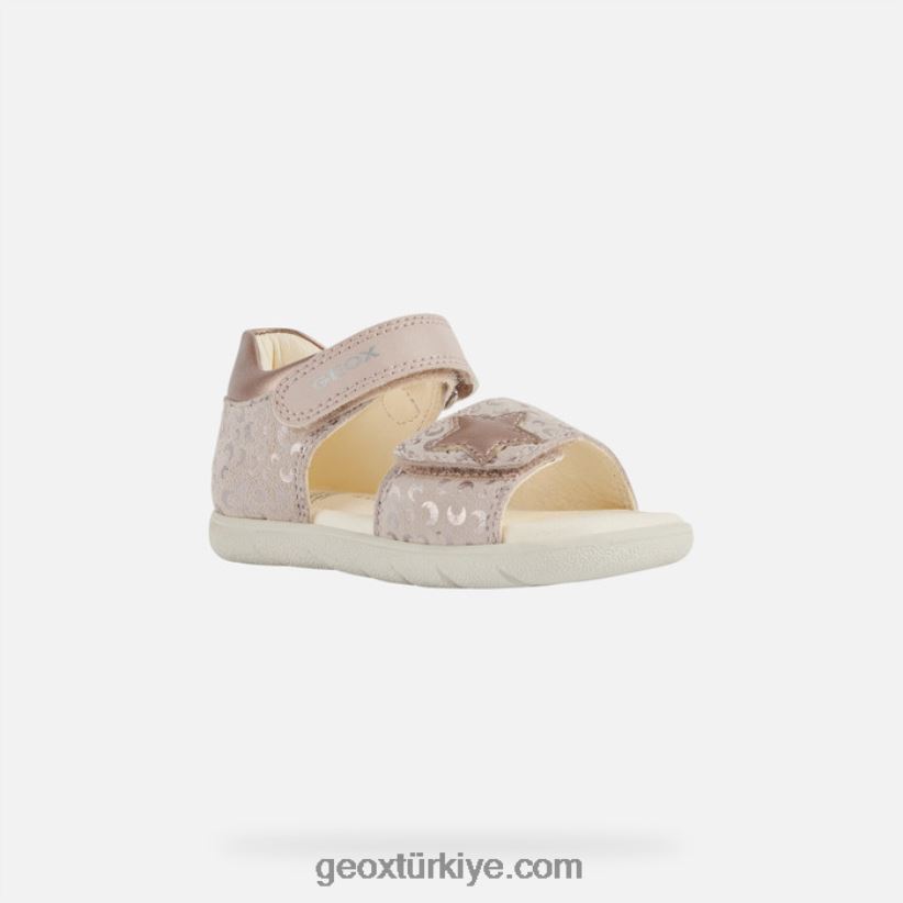 sandalet alul yürümeye başlayan çocuk açık gül Geox B60TP61600