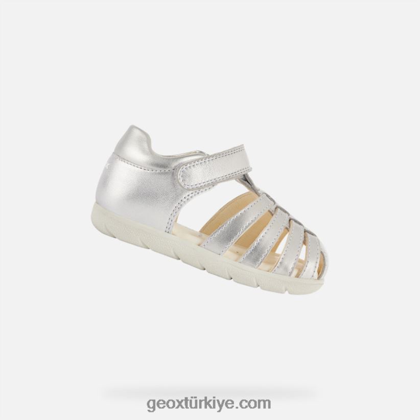 sandalet alul yürümeye başlayan çocuk gümüş Geox B60TP62036