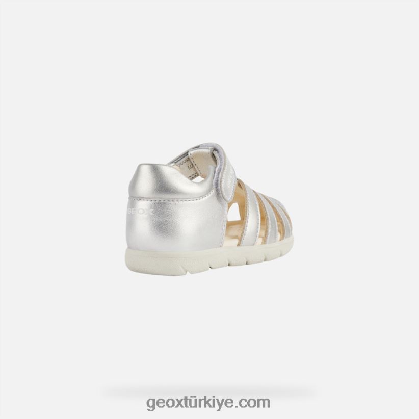 sandalet alul yürümeye başlayan çocuk gümüş Geox B60TP62036