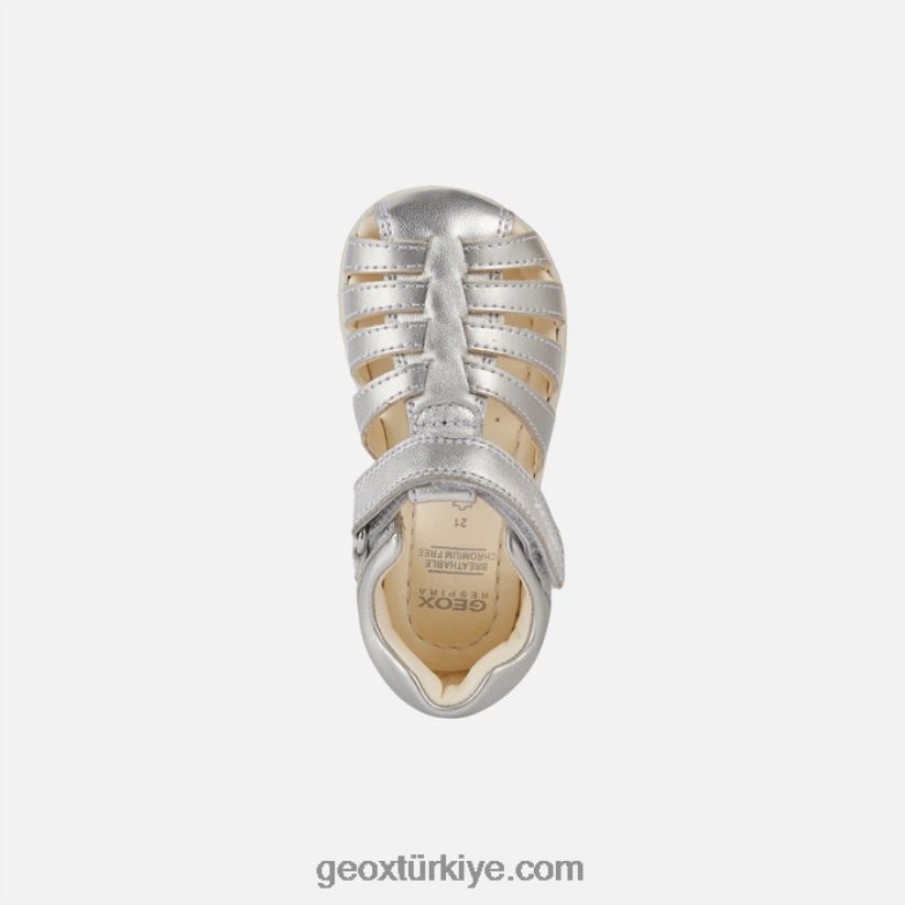 sandalet alul yürümeye başlayan çocuk gümüş Geox B60TP62036