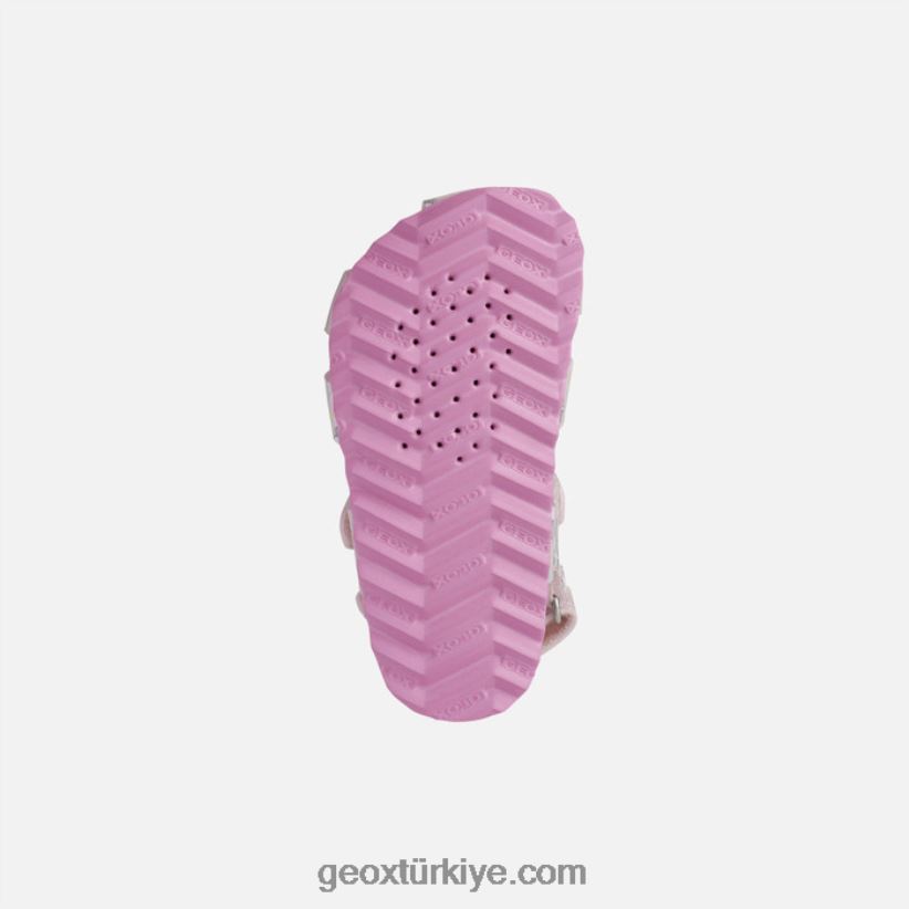 sandalet chaki yürümeye başlayan çocuk açık pembe/fuşya Geox B60TP61533