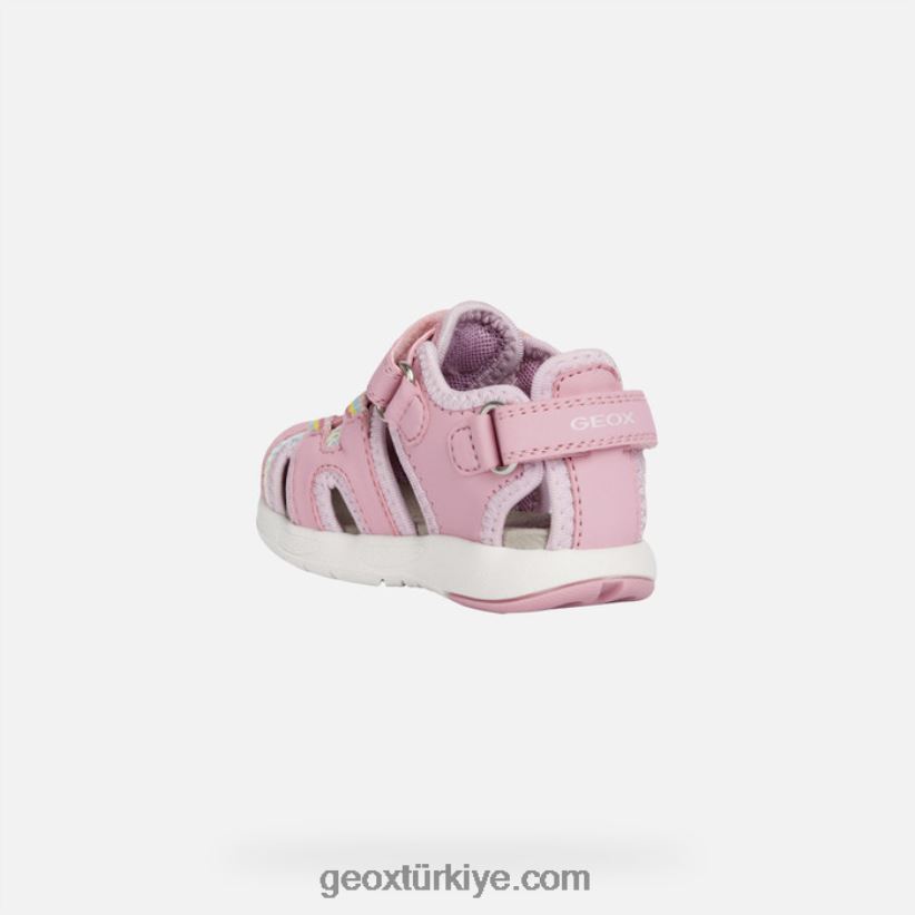 sandalet çok yürümeye başlayan çocuk pembe/çok renkli Geox B60TP61469