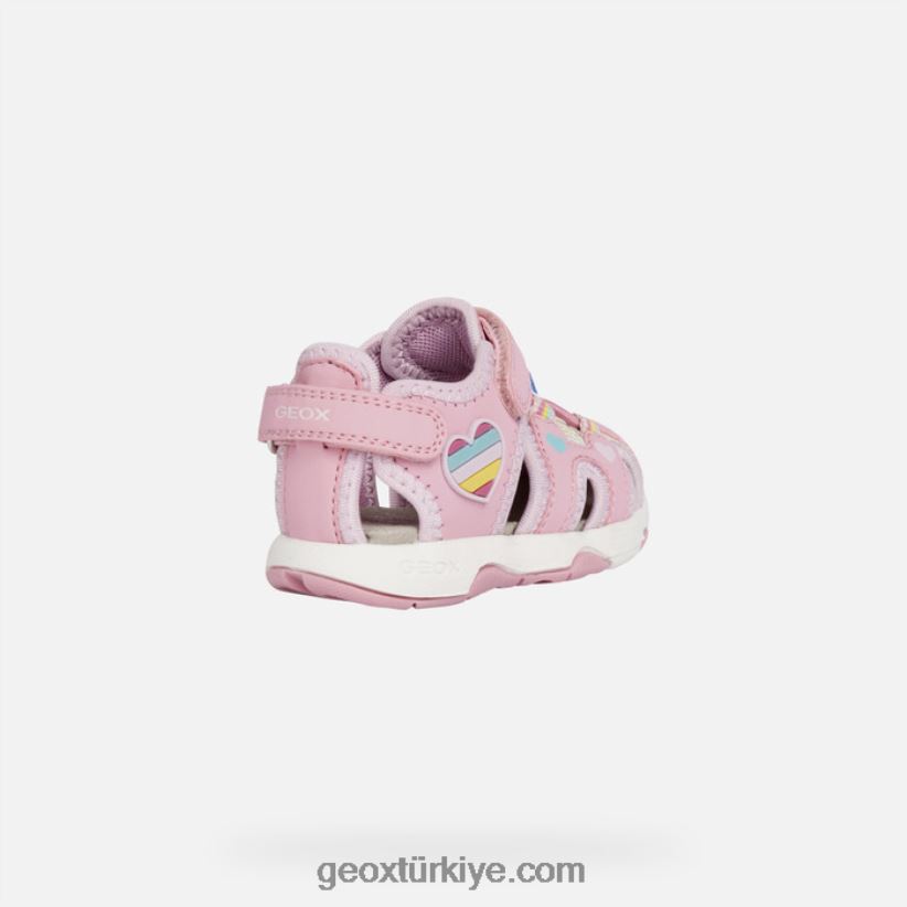 sandalet çok yürümeye başlayan çocuk pembe/çok renkli Geox B60TP61469