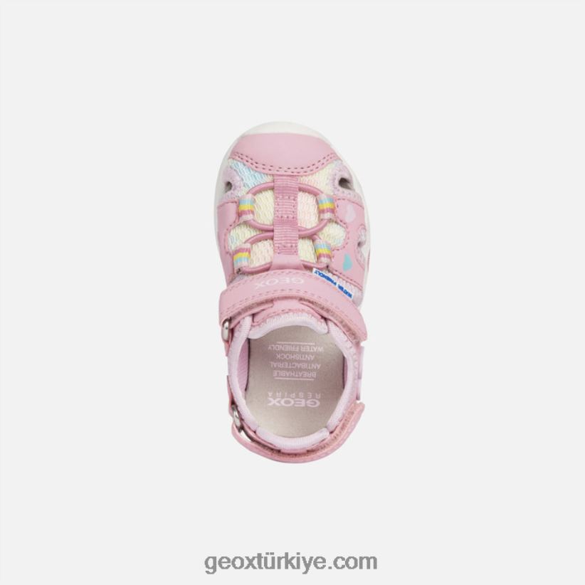 sandalet çok yürümeye başlayan çocuk pembe/çok renkli Geox B60TP61469