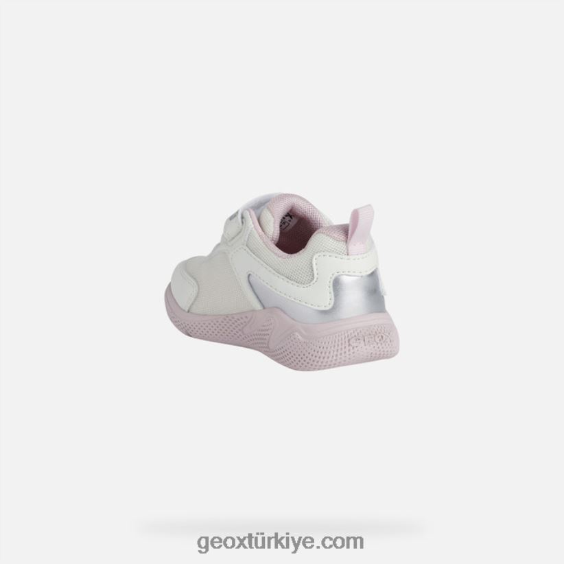 hızlı koşan bebek beyaz/pembe Geox B60TP61557