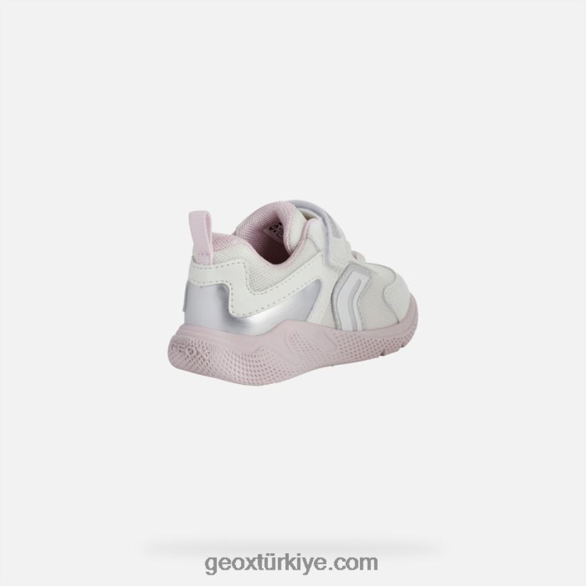 hızlı koşan bebek beyaz/pembe Geox B60TP61557