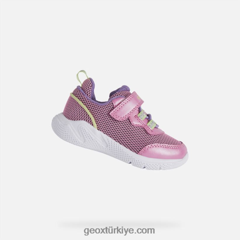 hızlı koşan bebek fuşya/asit yeşili Geox B60TP61438