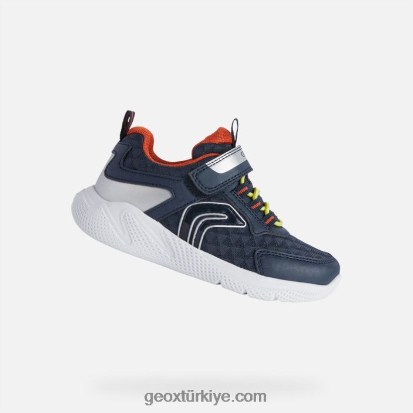 hızlı koşan çocuk lacivert/turuncu Geox B60TP61353