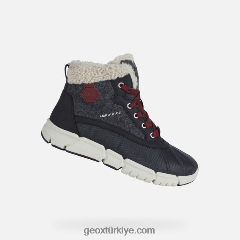 esnek abx erkek koyu gri/bordo Geox B60TP61990