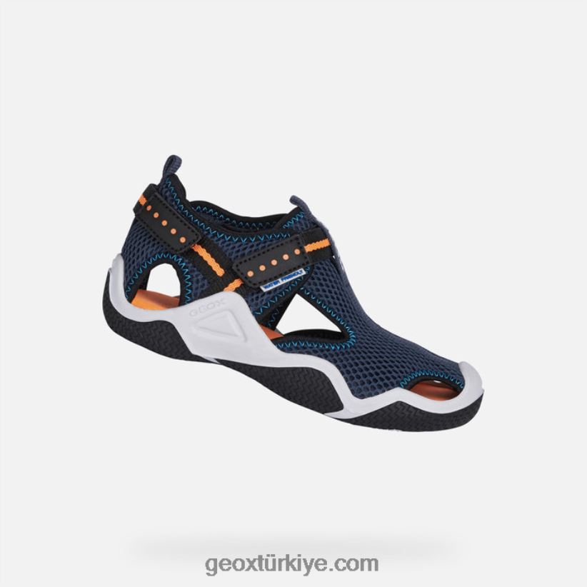 genç kuş avcısı lacivert/gri turuncu Geox B60TP61349