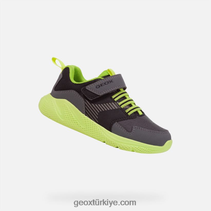 hızlı koşan çocuk koyu gri/kireç Geox B60TP61311